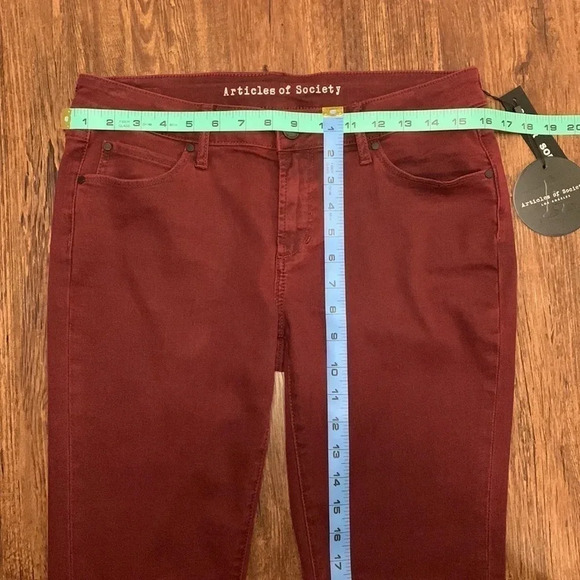Articles of Society Jeans Sarah Skinny Ankle Burgundy NWT - Picture 10 of 15
